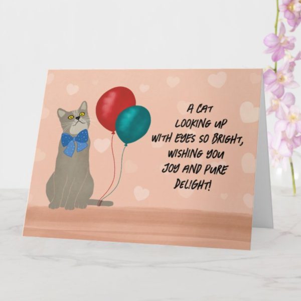 Joyful Cat Birthday Card