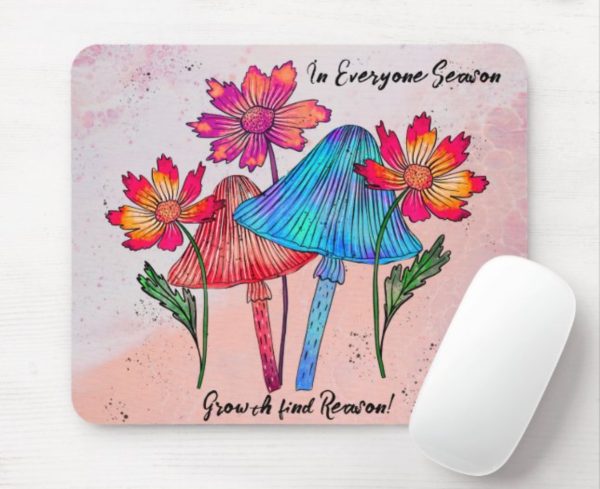 Inspirational Mushroom Design Mouse Pad