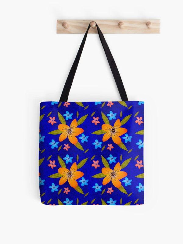 Tote with Midnight Bloom flowers