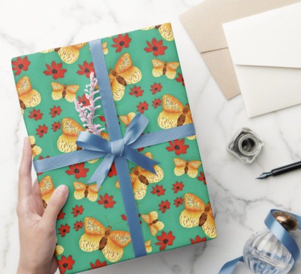 Butterfly Garden wrapping paper