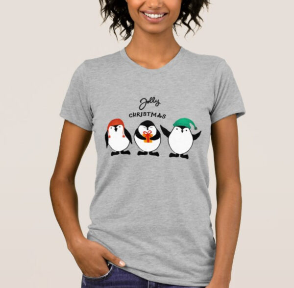 Jolly Christmas Penguins – Festive T-Shirt Design - Image 7