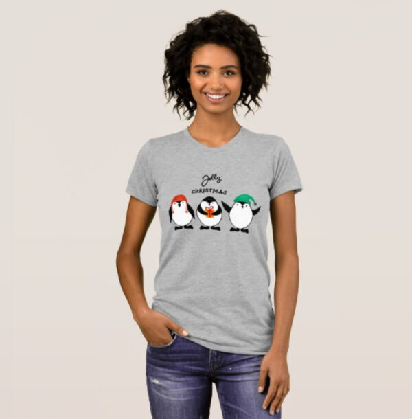 Jolly Christmas Penguins – Festive T-Shirt Design - Image 6