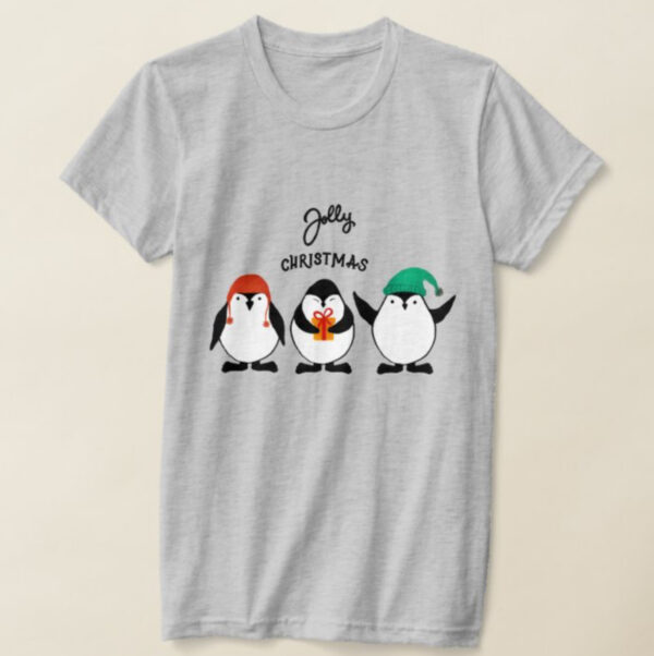 Jolly Christmas Penguins – Festive T-Shirt Design - Image 4