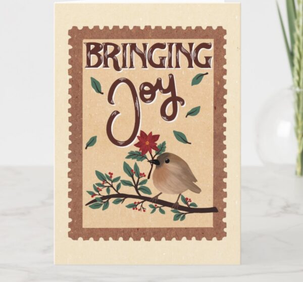 Sent with Love – Stamp Style Christmas Card - Image 2