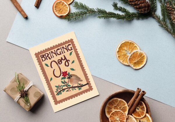 Sent with Love – Stamp Style Christmas Card - Image 5