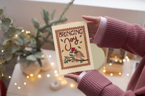 Sent with Love – Stamp Style Christmas Card