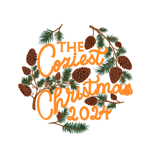 Cozy Christmas 2024 Ornament – Hand-Drawn & Hand-Lettered Design with Green Branches and Yellow Lettering - Image 5