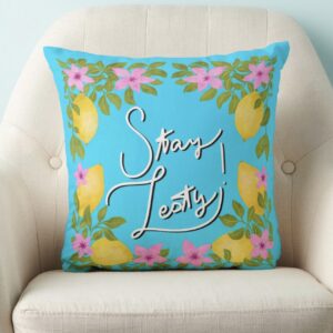 Stay Zesty" Lemon Blossom Pillow