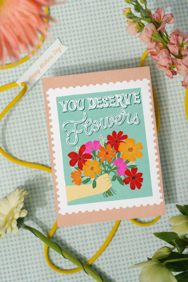 Show Your Gratitude with Handcrafted Flowers Greeting Card - Perfect for Mother’s Day,Healthcare Workers & Friends