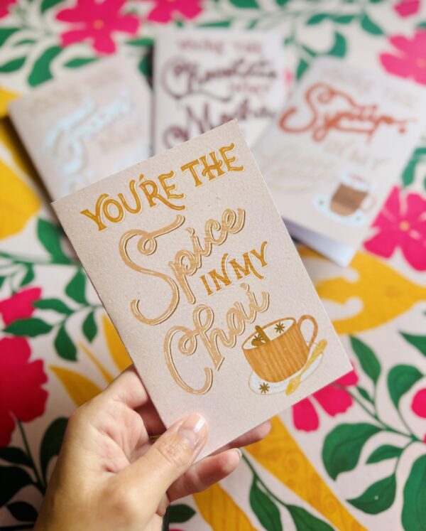 You Are the Spice in My Chai – Chai Tea Greeting Card – Spicy Cute Love Card – Coffee & Tea Lover Pun - Image 2