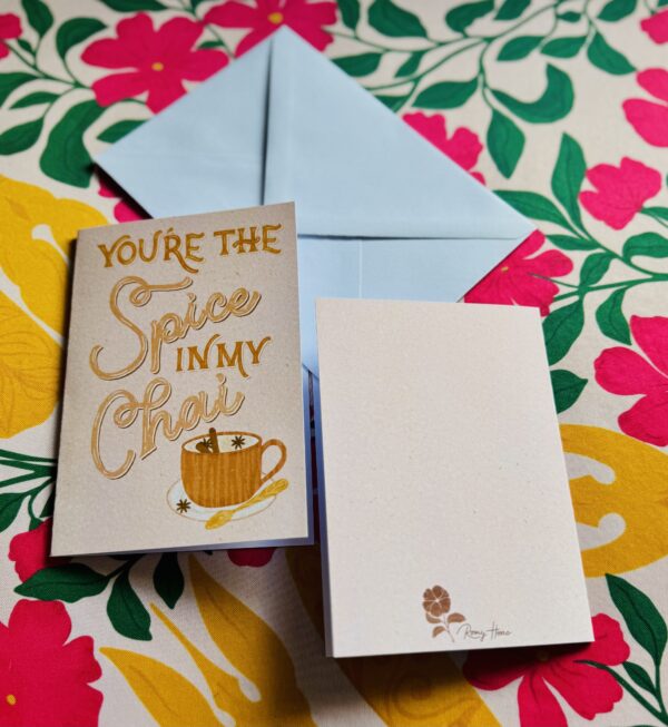 You Are the Spice in My Chai – Chai Tea Greeting Card – Spicy Cute Love Card – Coffee & Tea Lover Pun - Image 4