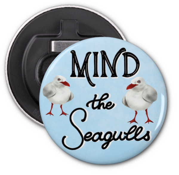 Mind the Seagulls – Funny Hand-Lettered Bottle Opener Magnet with Seagull Art from Brighton - Image 5